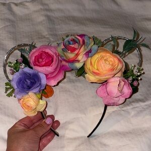 Floral Headband with Multicolor Roses